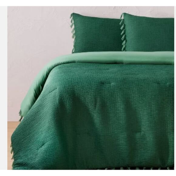 Comforter and Sham Set - Opalhouse designed with Jungalow Full/Queen Teal - Picture 2 of 3
